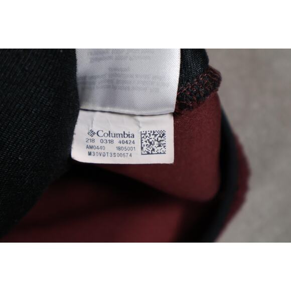 Columbia Fleece Jacket Mens Large Maroon Full Zip Sherpa Outdoor Warm AM0440 - Picture 5 of 5